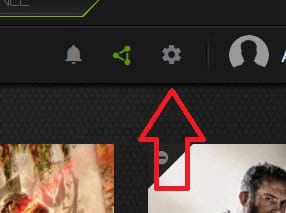 Screenshot illustrating how to check your GPU temperature, with a red arrow pointing towards a user profile icon at the top right corner of the computer screen interface.