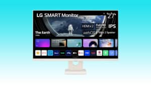 Auto Draft: The LG smart monitor is displayed on a screen.