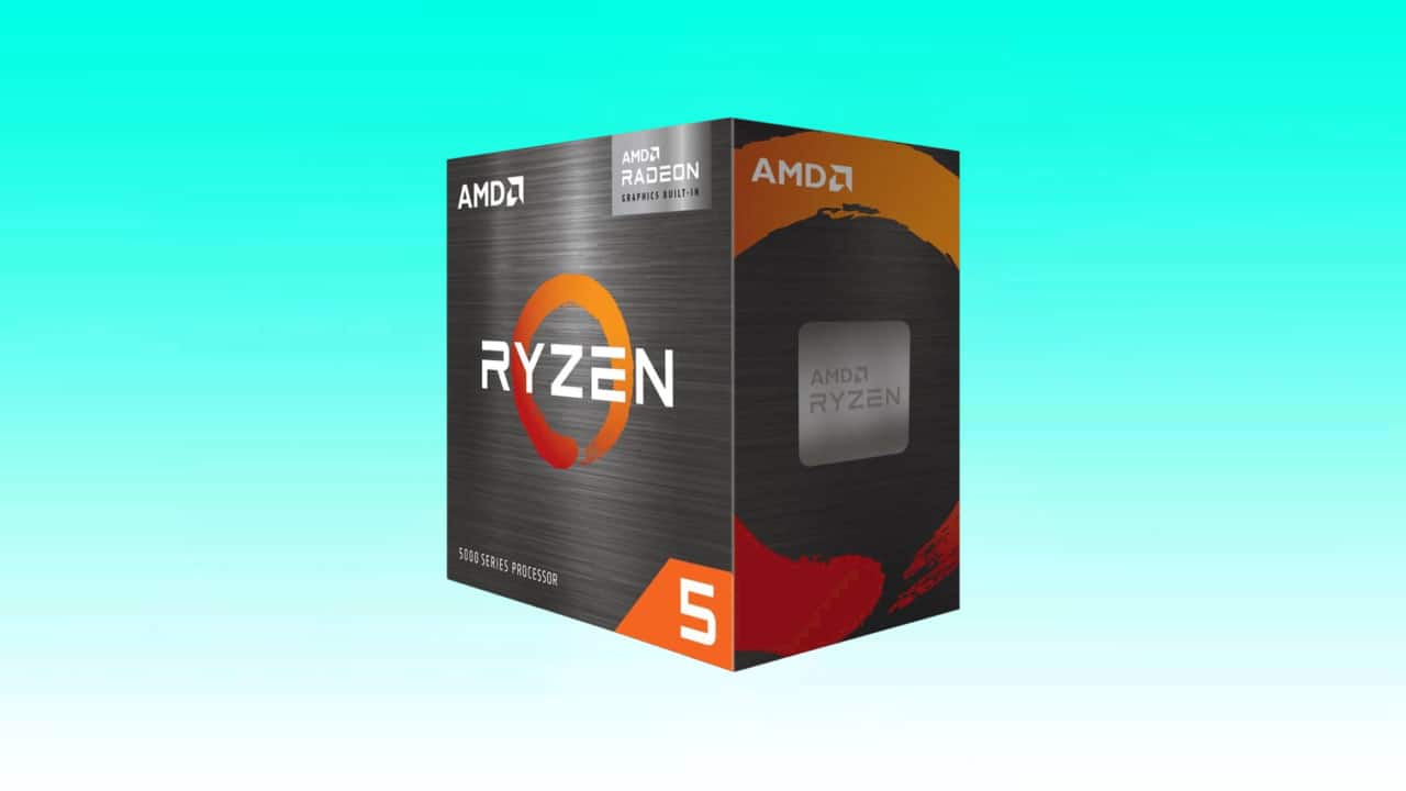 AMD Ryzen 5 5600G unlocked desktop processor box with Radeon graphics built-in.