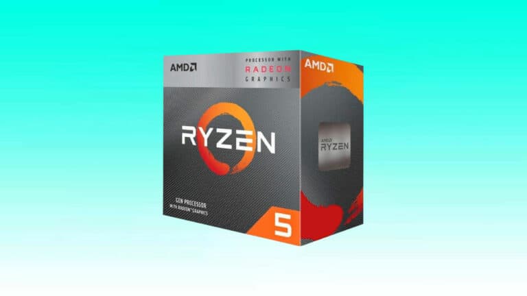 AMD Ryzen 5 4600G unlocked desktop processor box with Radeon graphics.