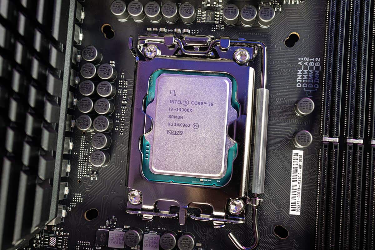 Intel Core i9-13900K installed on a motherboard