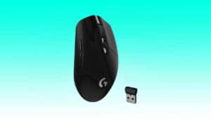 Logitech G305 LIGHTSPEED Wireless Gaming Mouse with USB receiver.