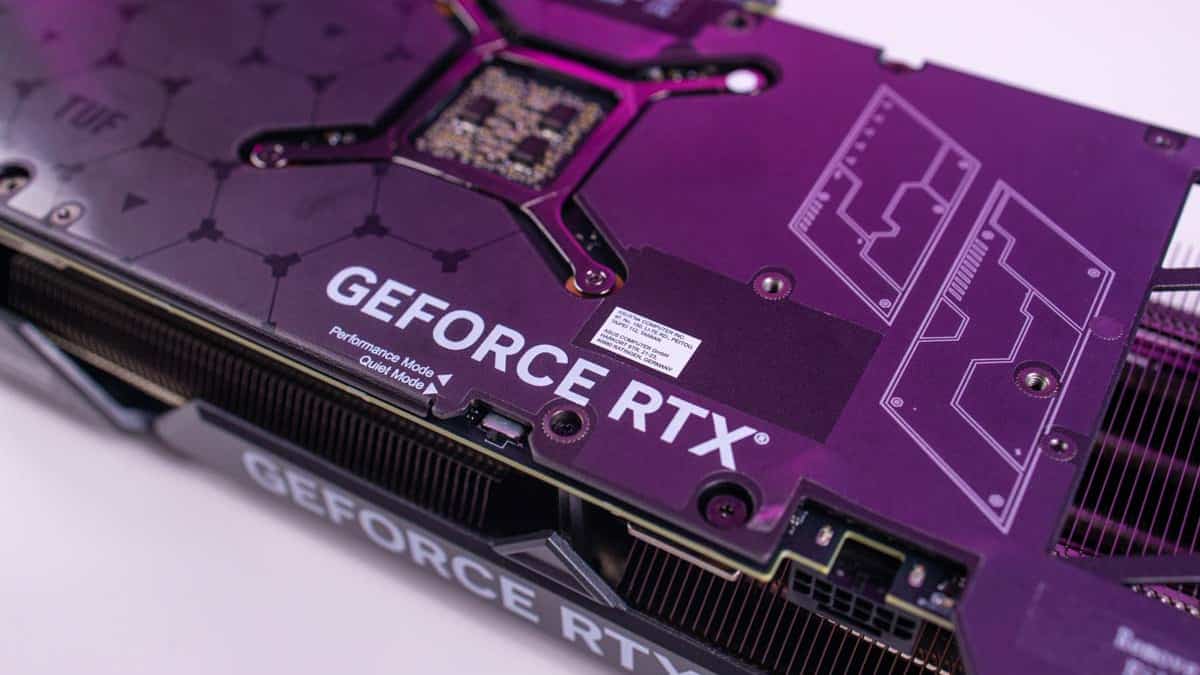 Backplate of the RTX 4070 Ti