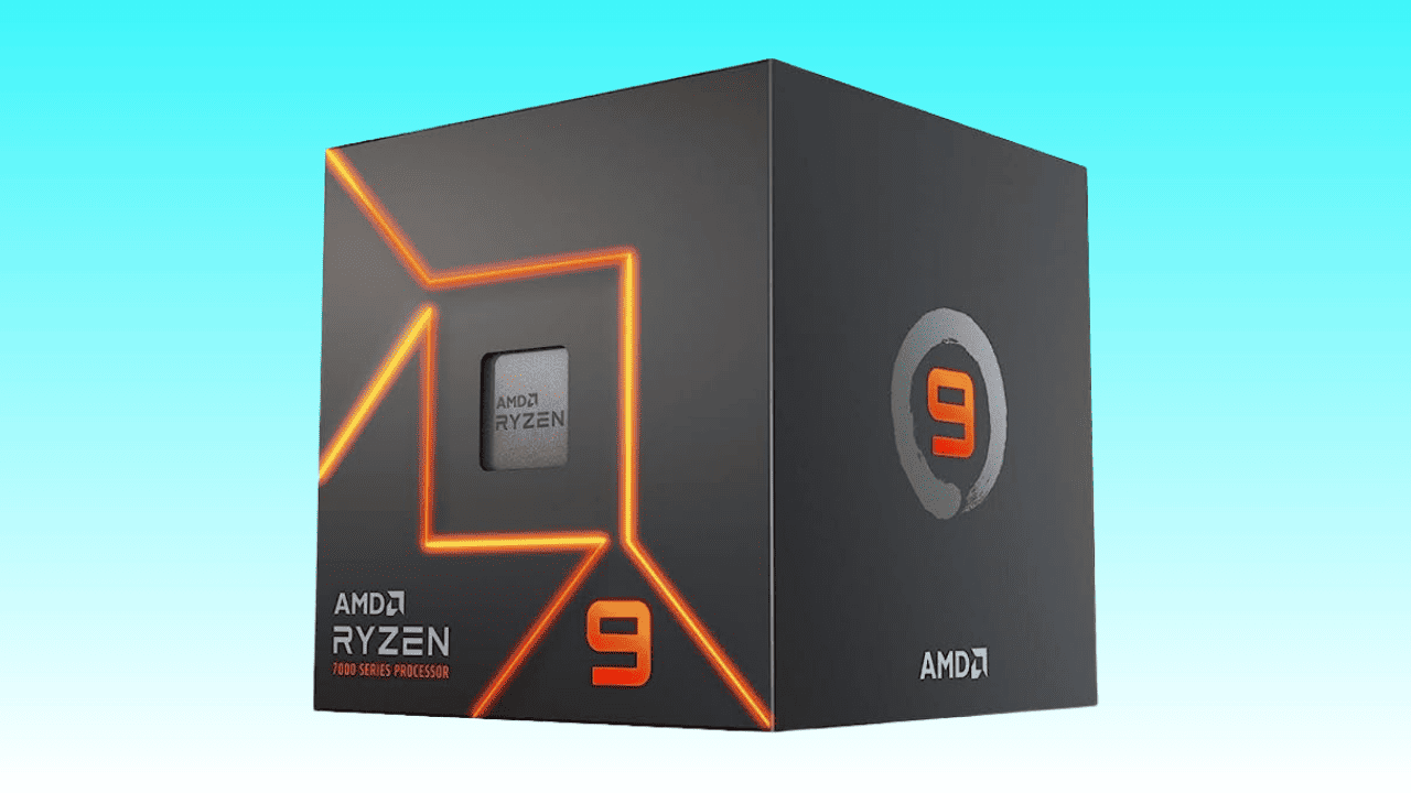 Product packaging for an AMD Ryzen 9 7900 processor, now with a price slashed on Amazon.
