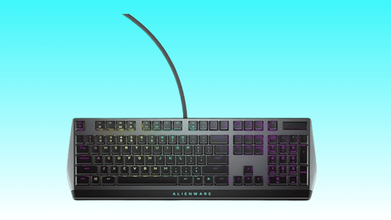 Backlit mechanical gaming keyboard with RGB lights in an Amazon deal by Alienware.
