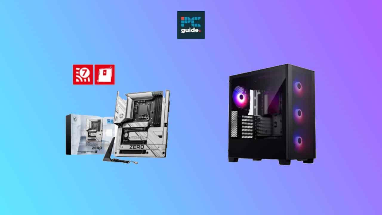 A motherboard and a desktop pc case with RGB lighting are depicted next to icons, suggesting a step-by-step guide for any attempt at identifying precise keywords or SEO strategies.