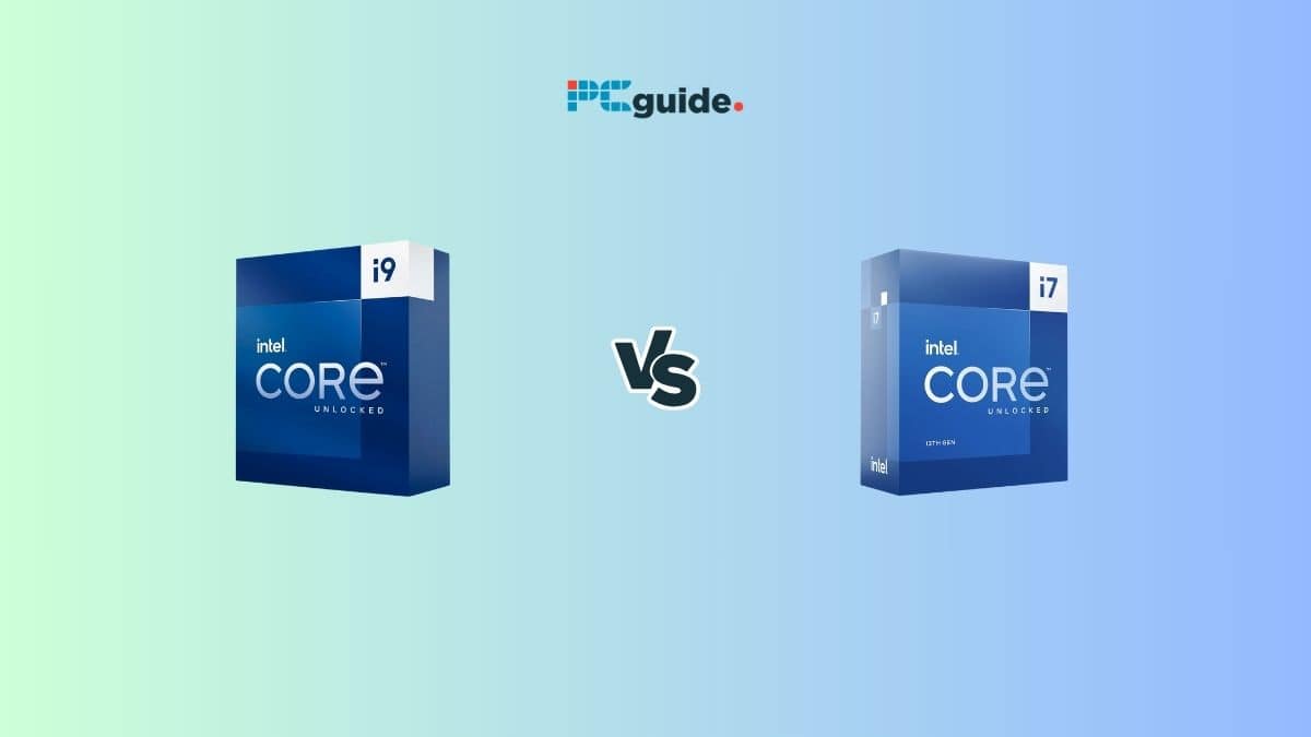 Rumored Core i9-14900KS vs. Core i7-13700K processor boxes with a "vs" comparison graphic.