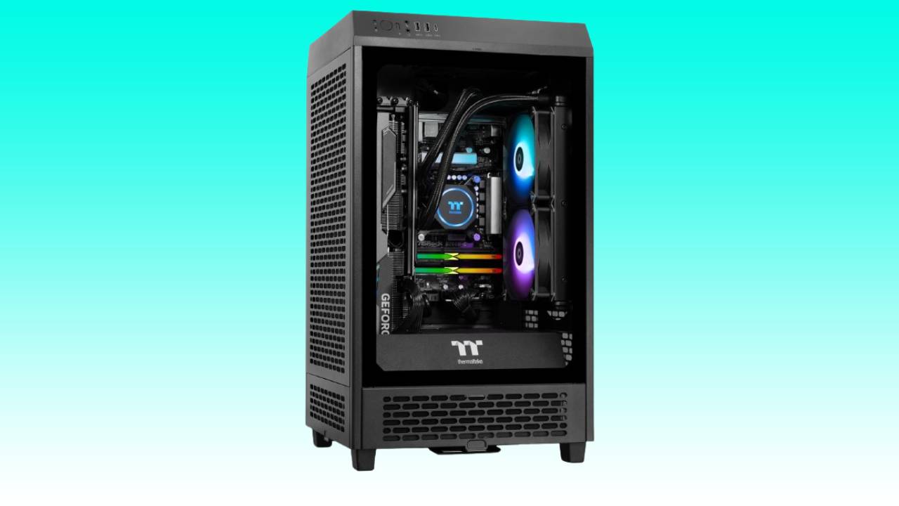 A high-performance gaming desktop with RGB lighting and advanced cooling system within a Thermaltake Reactor i470T case.