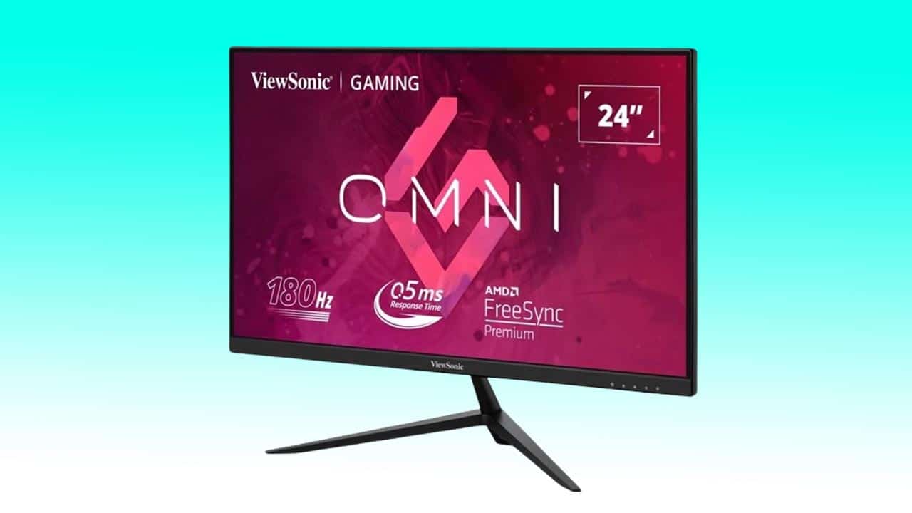24-inch Viewsonic gaming monitor with a 180hz refresh rate and AMD FreeSync Premium technology.