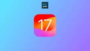 A colorful icon featuring the number 17, set against a gradient blue background with a small 'iOS 17.4 guide' text and icon in the upper left corner.