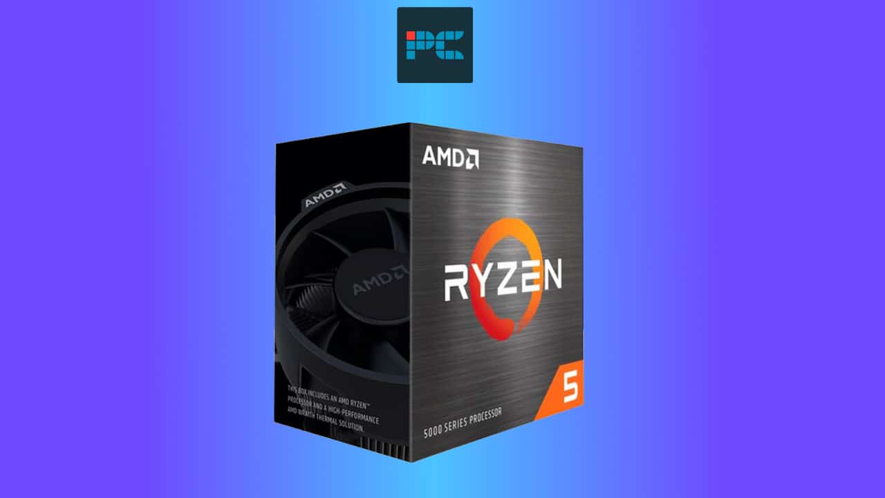 A new boxed AMD Ryzen 5 CPU against a blue gradient background.