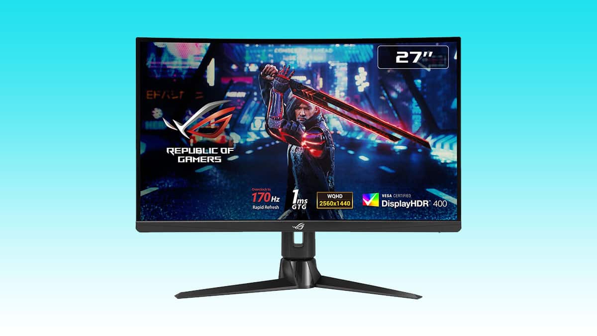 Gaming monitor Auto Drafting an action-packed scene with futuristic graphics.