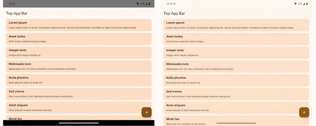 Screenshot of a digital device interface showing a split-screen comparison of text alignment in two different layouts, one left-aligned and the other justified, with an option to sign up for updates.