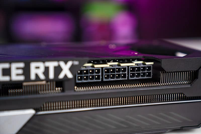 PCIe power connectors of the RTX 3080