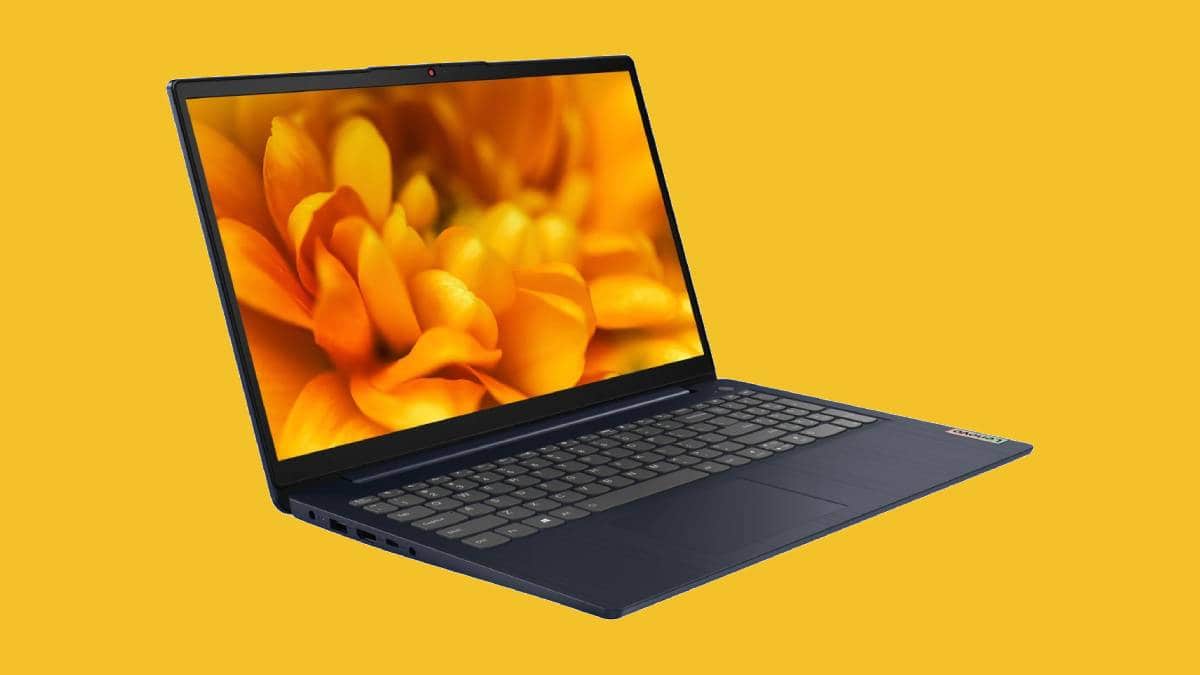 Laptop with a vivid floral wallpaper displayed on the screen, set against a plain background; featured as the deal of the day at Best Buy.