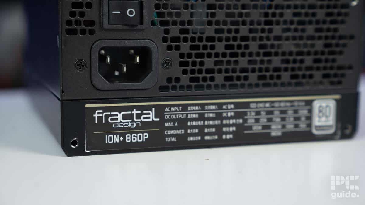 Fractal Design Ion+ 860P back info close up