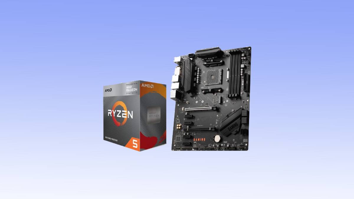 Amd ryzen 5 processor and compatible motherboard bundle.