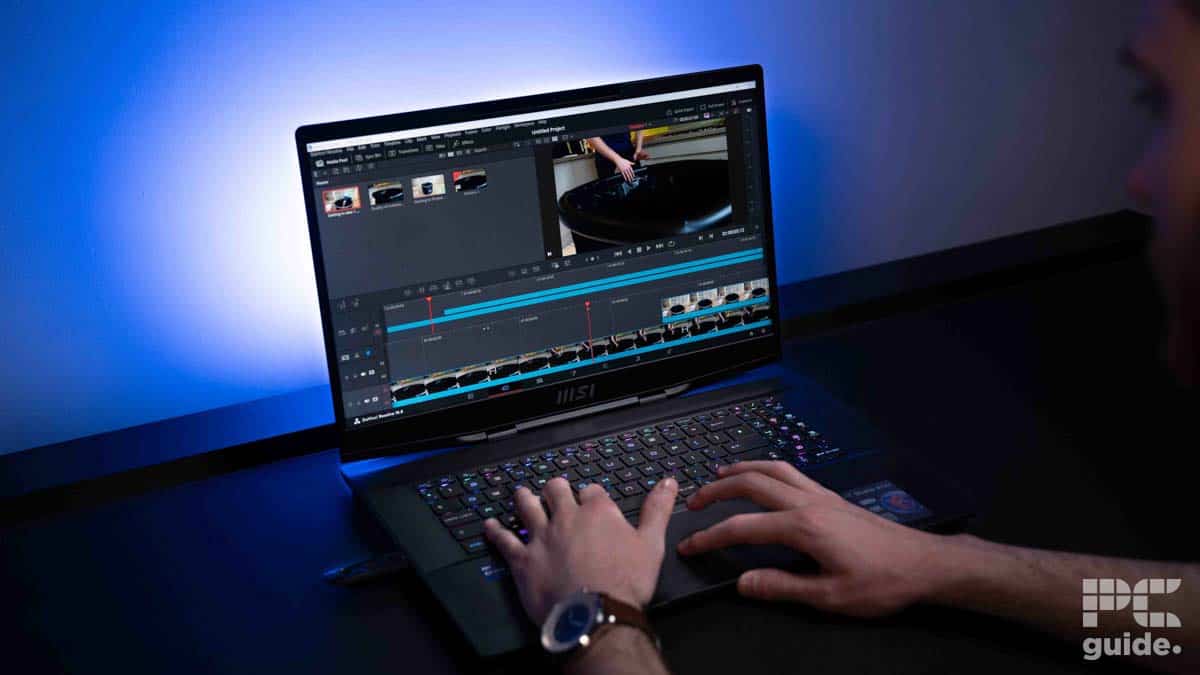 MSI Stealth 17 Studio A13V editing, source PCGuide