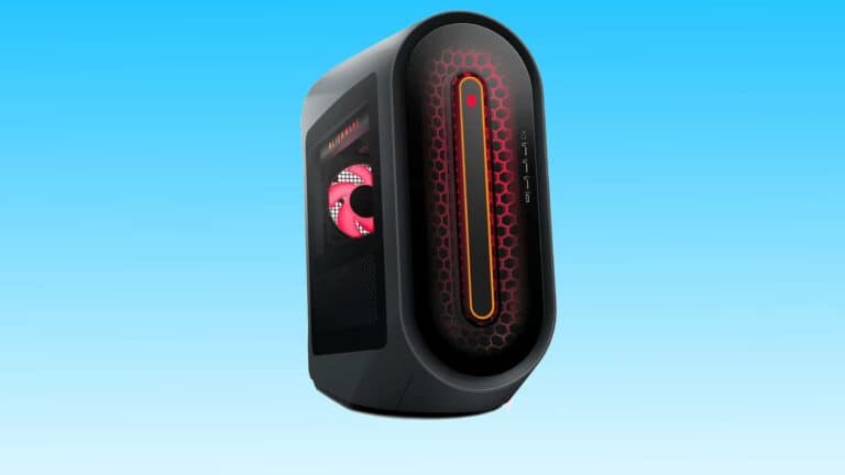 A modern portable space heater with digital controls and a visible heating element, displayed against a blue background during Amazon Gaming Week.