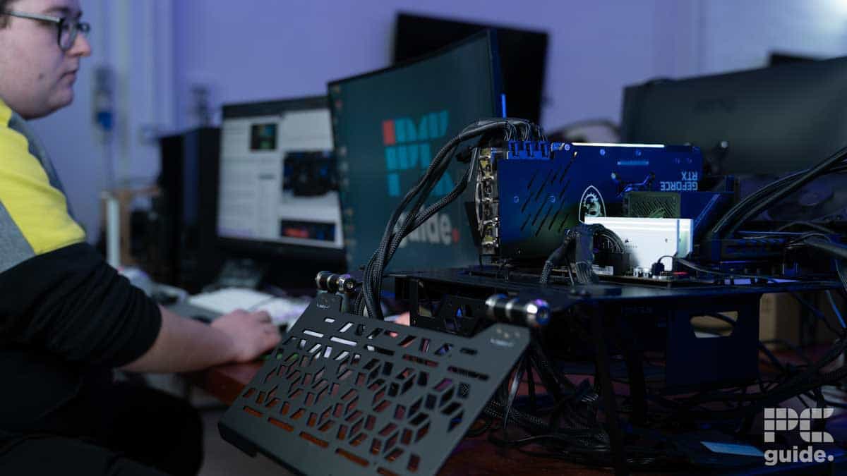 Sebastian Kozlowski using our GPU test rig ©BGFG