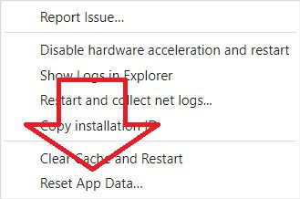Red arrow pointing to "optimize Slack performance" option in a computer application menu.