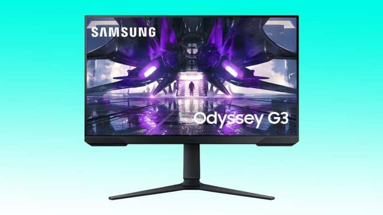 Samsung odyssey g3 monitor displaying an Auto Draft graphic on the screen.