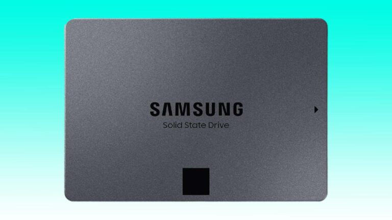 A samsung solid state drive shown from above against a teal background in Auto Draft mode.