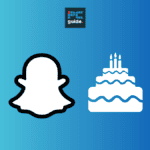 The image shows the snapchat logo on a blue background below the PC guide logo