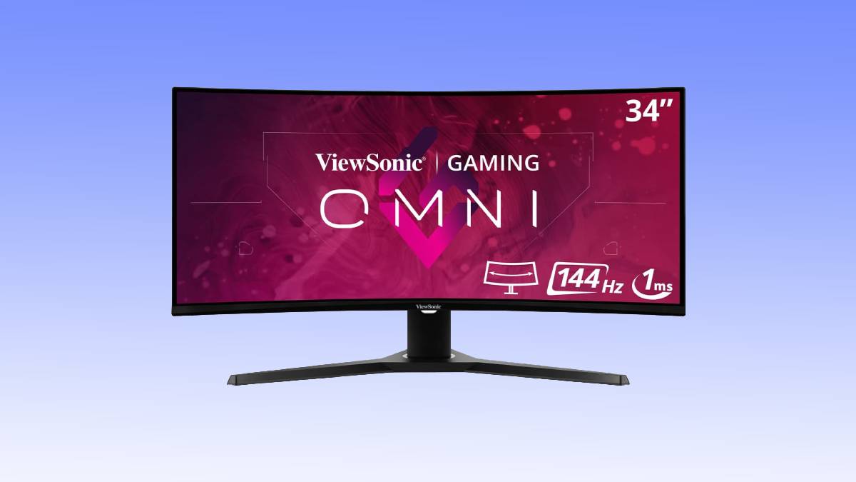 Curved 34" ViewSonic gaming monitor deal with a 144hz refresh rate and 1ms response time.