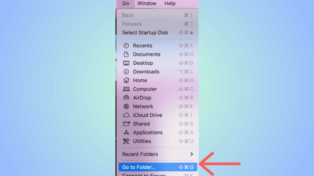 Go to folder in mac