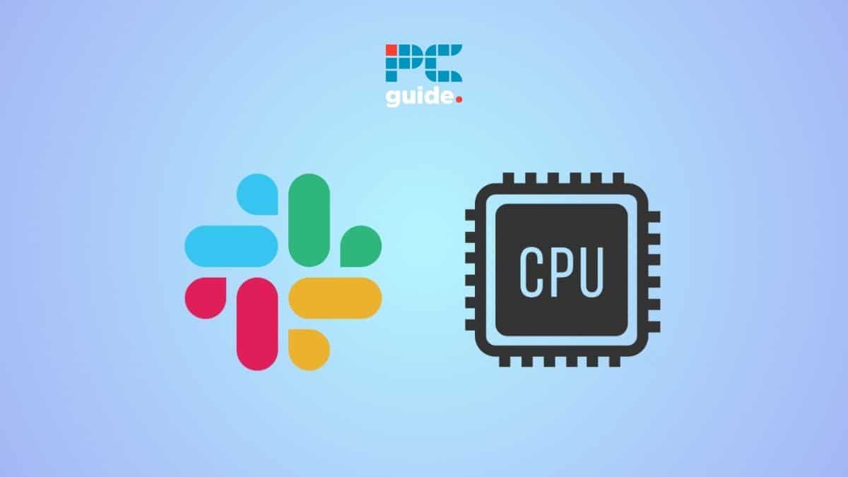 Logo of "pc guide" next to a stylized graphic of a CPU chip on a blue gradient background.