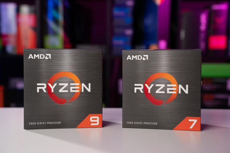 Two AMD Ryzen processor boxes, a Ryzen 9 and Ryzen 7 from the 5000 series, displayed side by side with a colorful blurred background. Is it time to upgrade from AM4?