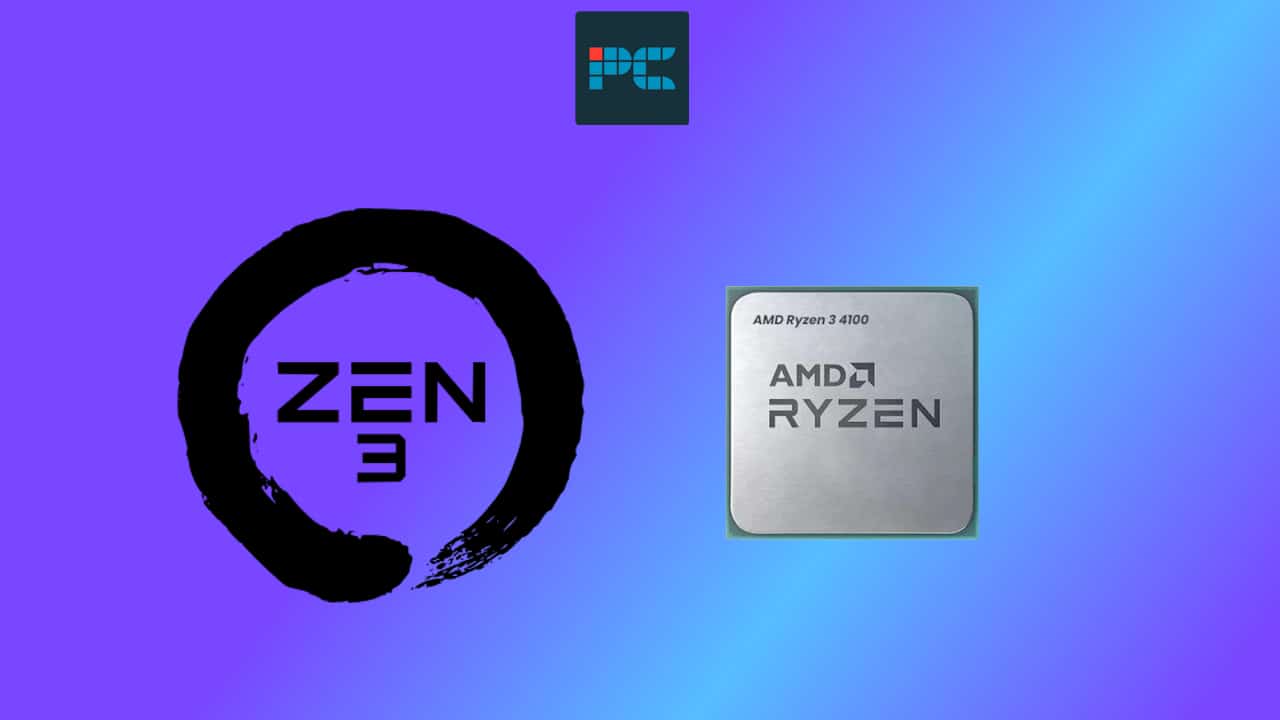 AMD Ryzen 9 3900x processor with Zen 3+ architecture logo on a digital background.
