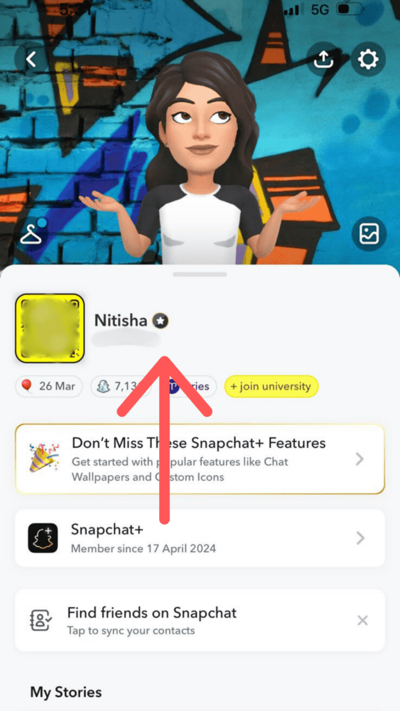 Screenshot of a Snapchat profile page featuring an avatar with notification icons and app features highlighted, providing ways to know if someone has Snapchat.