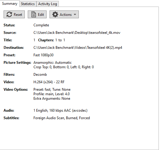 A screenshot of a computer interface displaying a Ryzen 7 7700X review, including video file details such as file paths, resolution, codec, and audio settings.
