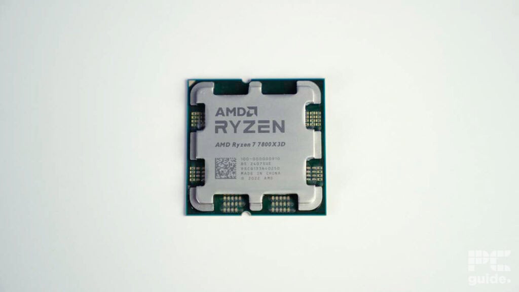 7800X3D on its back on a white table 