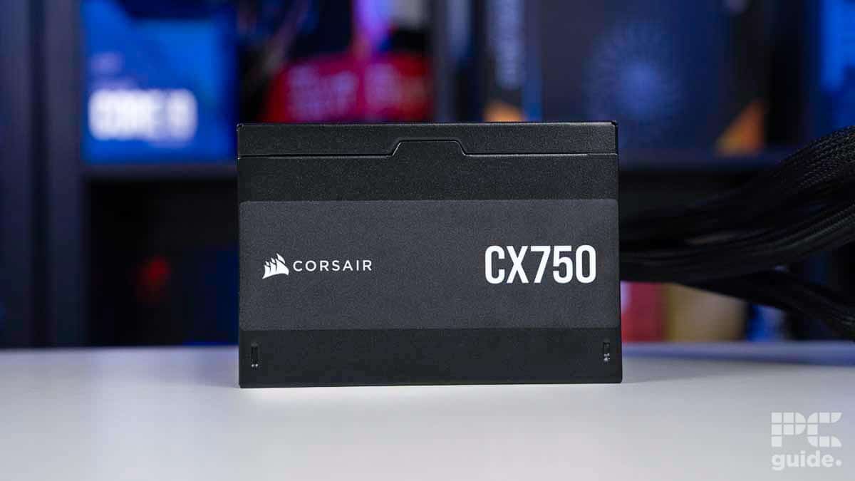 Corsair CX750 logo side, source PCGuide