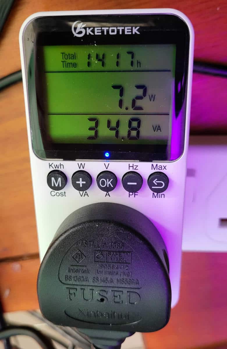 Corsair CX750 power in off state, source PCGuide