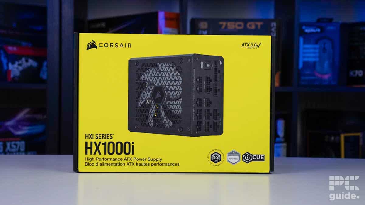 Corsair HX1000i front on box, source PCGuide