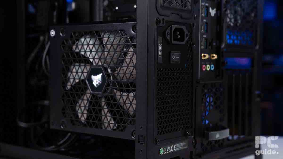 Corsair HX1000i inside PC, source PCGuide