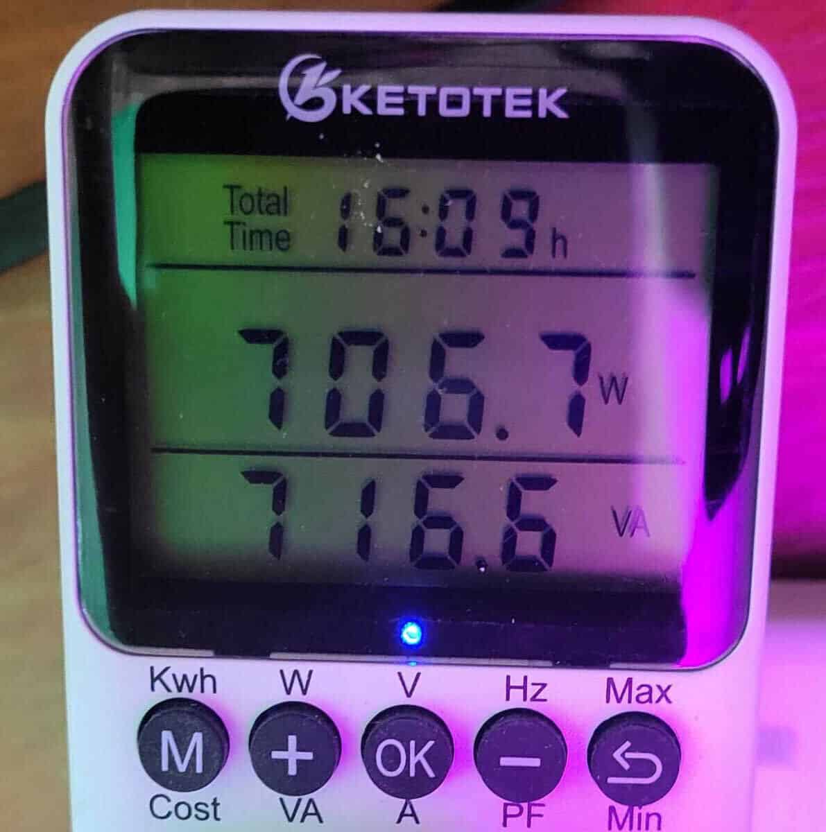 Corsair HX1000i power at max load, source PCGuide