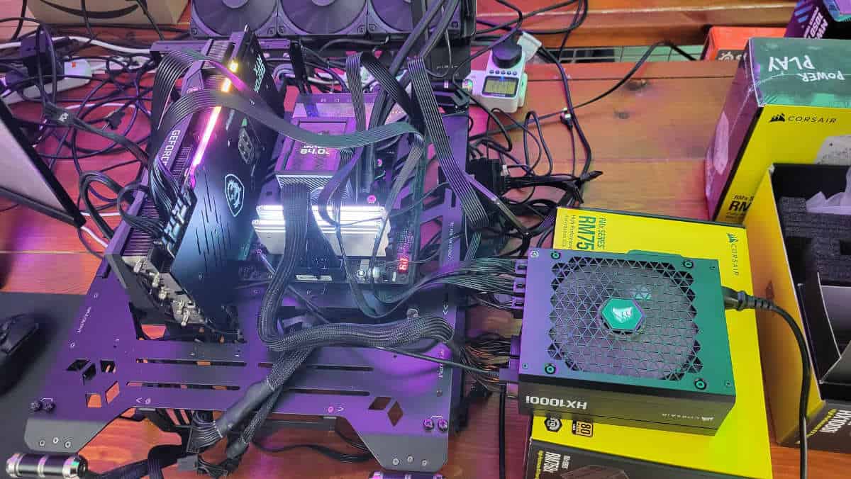 Corsair HX1000i test setup, source PCGuide
