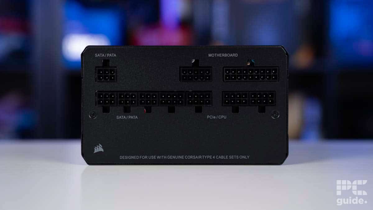Corsair RM750x power connectors, Image by PCGuide