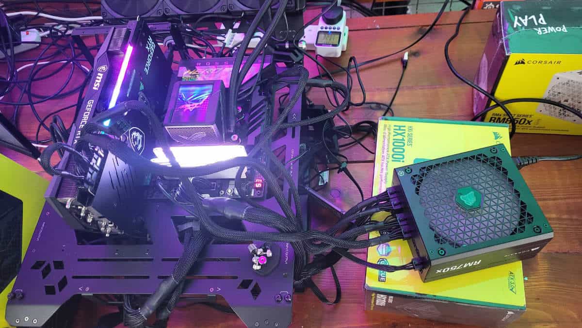 Corsair RM750x test setup, Image by PCGuide