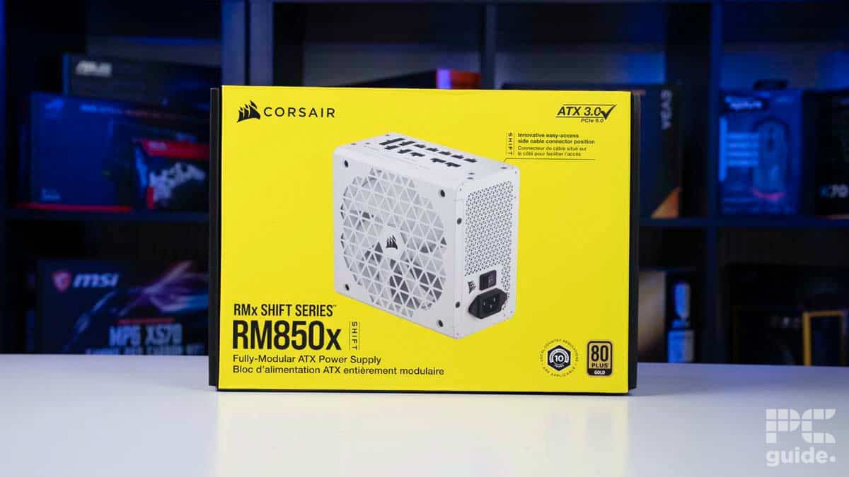 Corsair RM850x Shift White box, Image by PCGuide