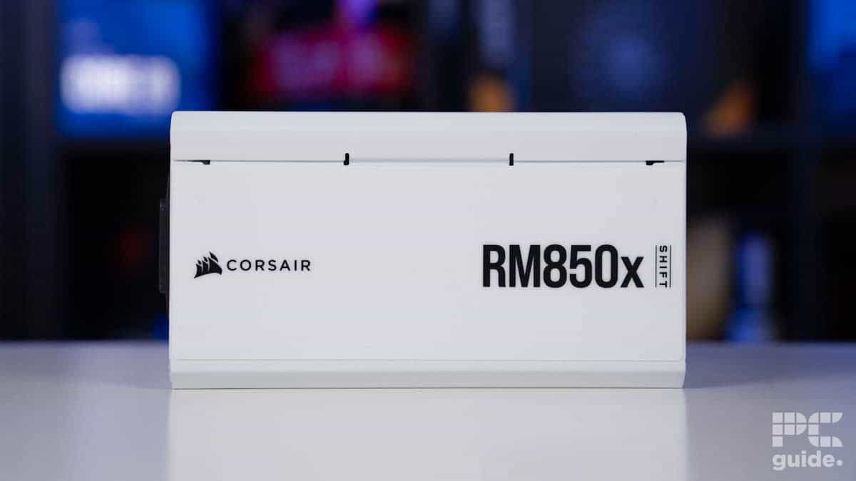 Corsair RM850x Shift White logo side, Image by PCGuide