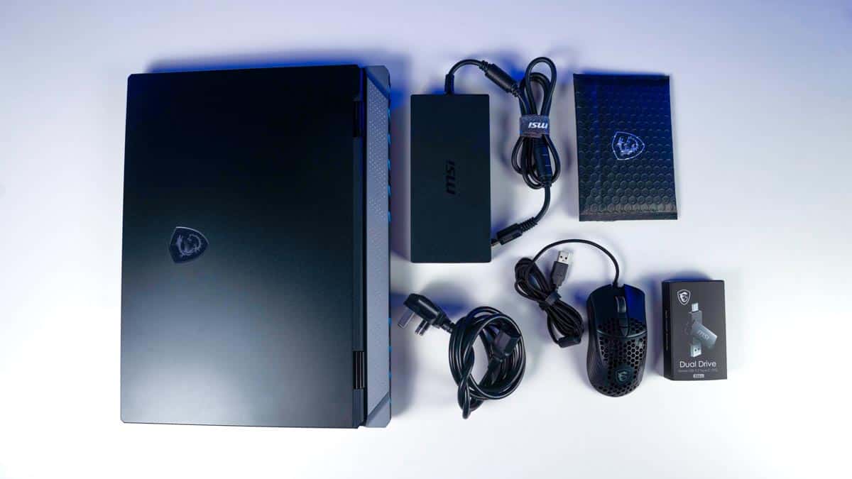 MSI Titan 18 HX box contents, Image by PCGuide