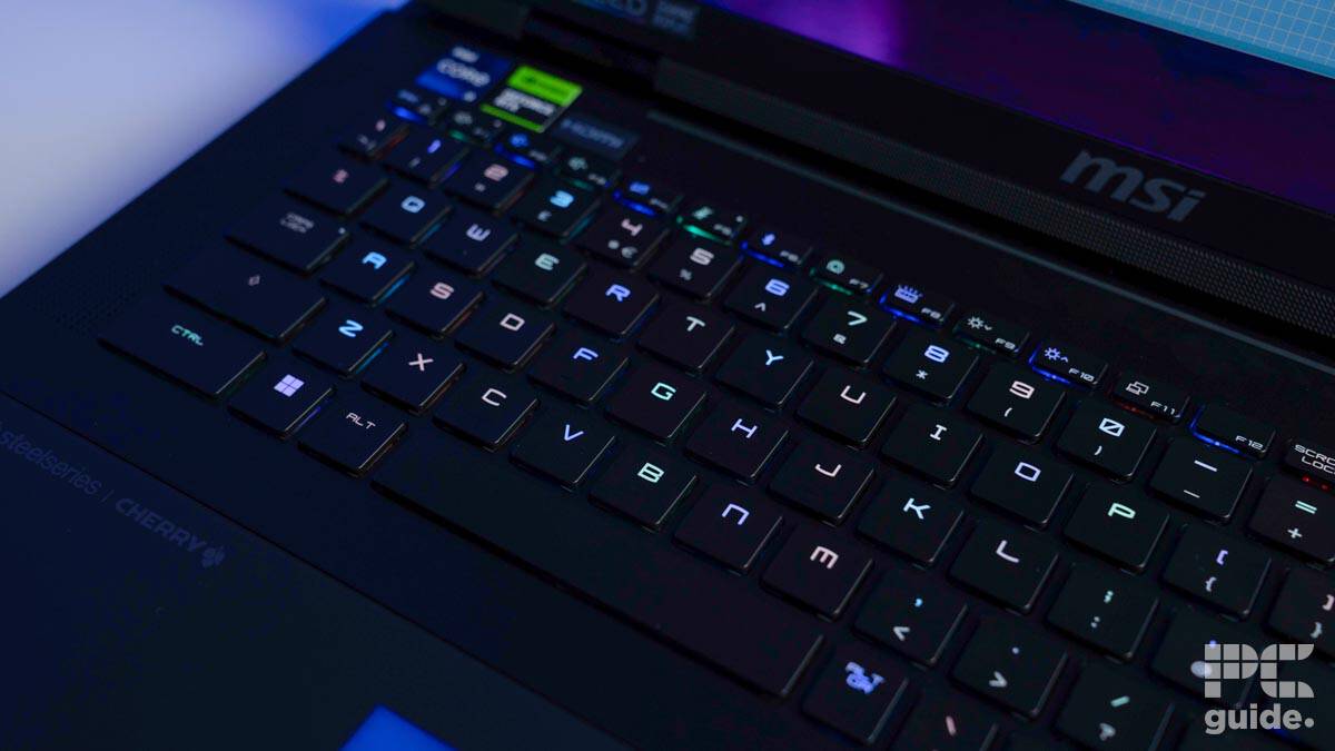 MSI Titan 18 HX keyboard, Image by PCGuide