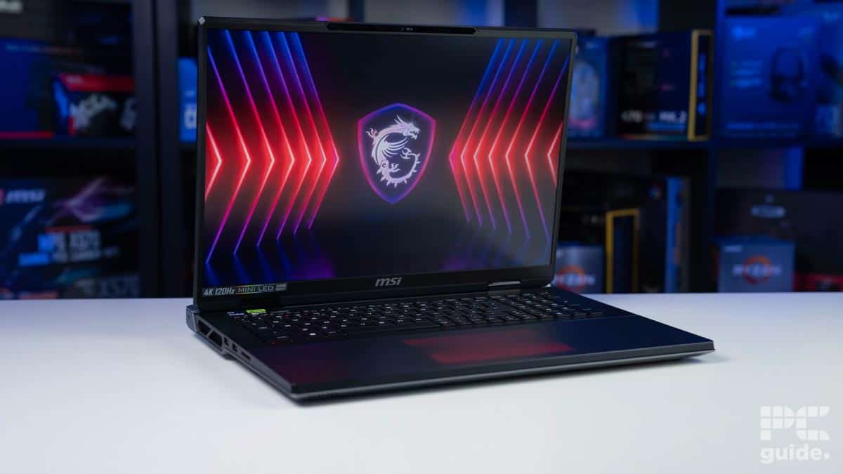 MSI Titan 18 HX open profile, Image by PCGuide