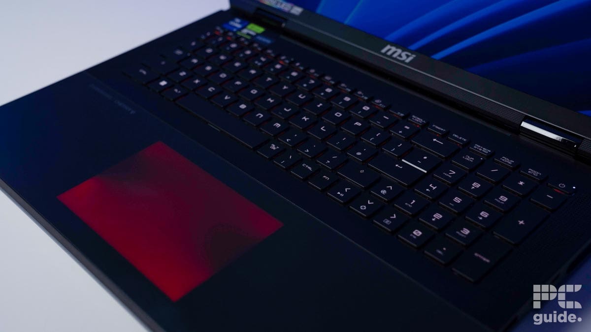 MSI Titan 18 HX touchpad, Image by PCGuide